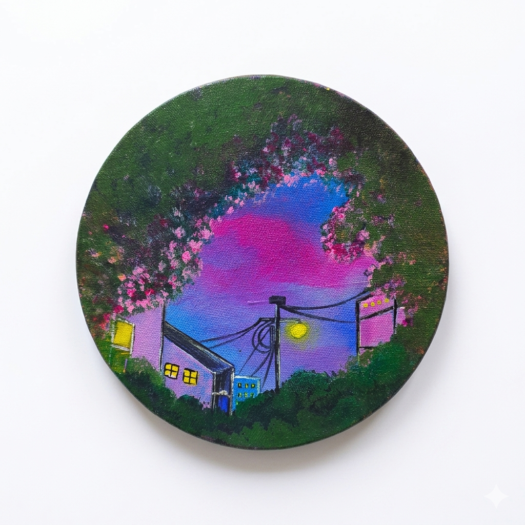 CANVAS | THE NIGHT CITY WITH FLOWERS